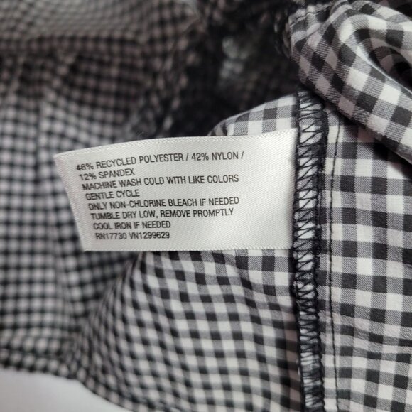 Wild Fable Tie Front Top Blouse Black White Checkered Womens Small Cropped - Picture 6 of 9